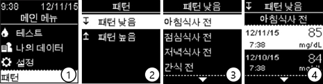 아큐-첵 가이드(Accu-Chek Guide) : 데이터 검토(패턴)