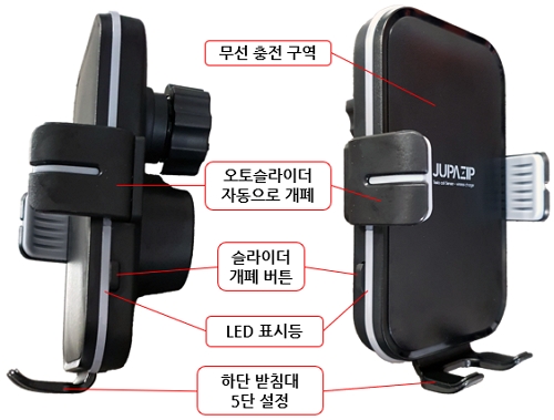 주파집(ZUPAZIP) CWC02 차량용 거치대 풀세트 기능 설명