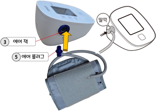 오므론 HEM-7121J 가정용 자동전자 혈압계 : 커프 착용