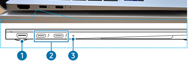 삼성 갤럭시 북 5 프로 (Galaxy Book 5 Pro) 노트북 : 왼쪽면