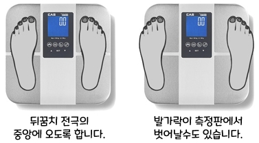 CAS BF-1041-A 가정용 체지방 측정기 : 측정 방법