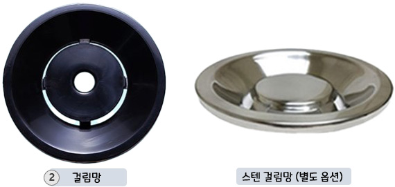이우 IND 음식물 탈수기 (NFD-100/KFD~340/EWD-100) : 기본 걸림망과 별도 옵션으로 구매 가능한 스텐 걸림망