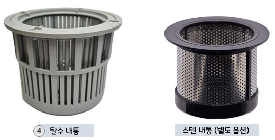 이우 IND 음식물 탈수기 (NFD-100/KFD~340/EWD-100) : 탈수 내통과 별도 옵션으로 구매 가능한 스텐 내통