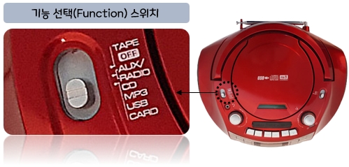 CD/MP3 Portable Cassette 롯데 핑키 700 (LOTTE Pingky-700) : 기능 선택 스위치