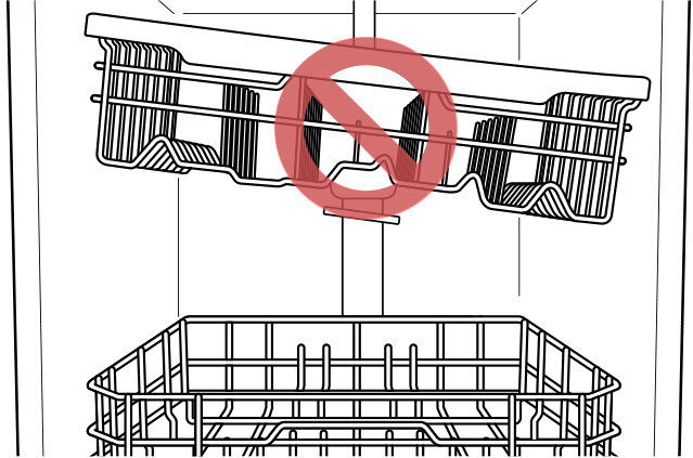 LG 식기세척기 DUE1BGLE, DUE2BGE : 상단 식기 바구니 주의 사항