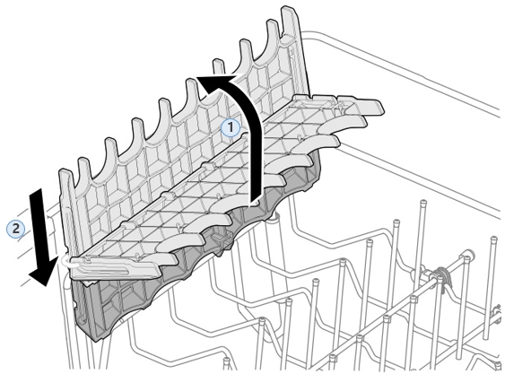 LG 식기세척기 DUE1BGLE, DUE2BGE : 컵 선반 분리 및 결합