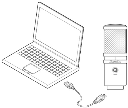 Superlux E205U USB 콘덴서 마이크 : USB 연결