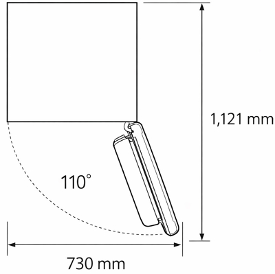 삼성 빌트인 냉장고 RL2640* HBR26B/G/Y : 사용에 필요한 공간
