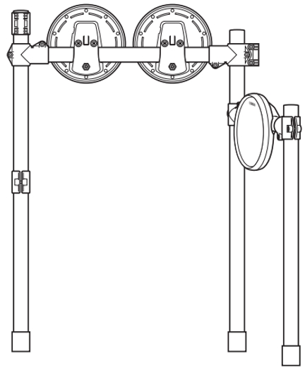 YAMAHA 전자 드럼 설치 : 1단계 - 대형 랙 세우기