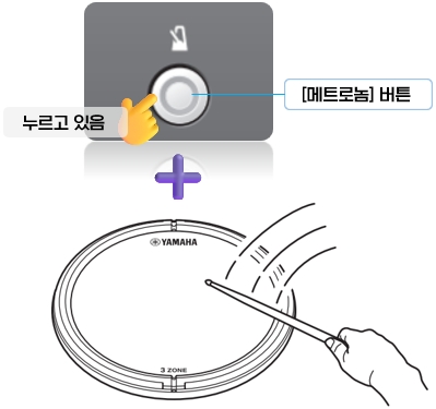 YAMAHA 전자 드럼 메트로놈 템포 조절