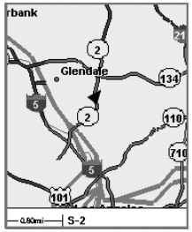 eXplorist 210 지도 화면에서 하단 정보창이 숨겨진 상태 이미지