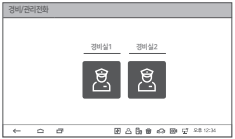 HDHN-3500 Series에서 경비실이나 관리실 호출 시 표시되는 통화 화면 이미지