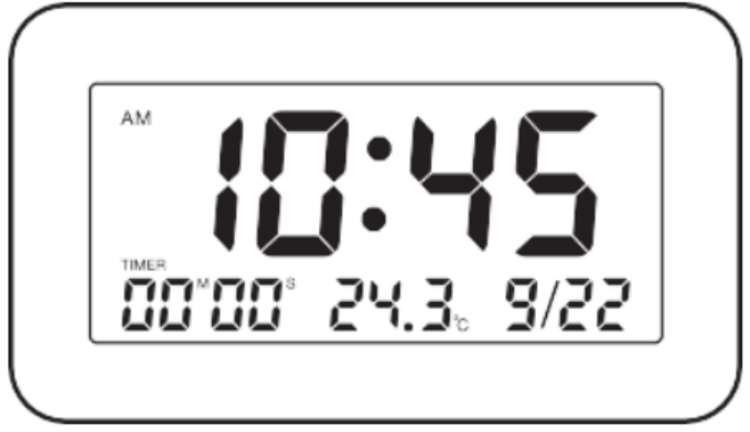 흰색의 사각형 무인양품 디지털 욕실시계 정면 이미지