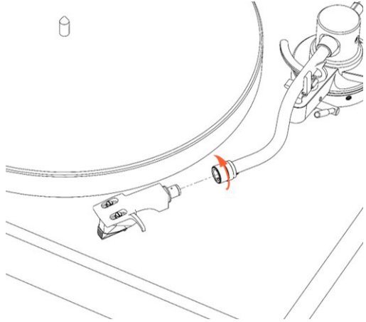 TT350 Classic 턴테이블 조립 참고 그림 - 3. 헤드쉘 및 카트리지 장착