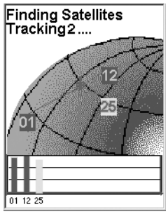 Magellan eXplorist 210 위성 상태 화면 예시