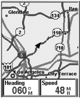 Magellan eXplorist 210 지도 화면 예시