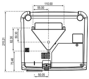 OPTOMA EP719 천장 설치 규격 치수 이미지