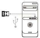 Mad Catz M.M.O. 7+ 무선 연결을 위해 리시버를 USB 포트에 연결하는 단계