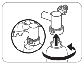 설치방법3 - 필터고정마개 조립하는 모습의 사진