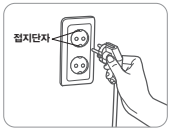 설치방법9 - 전원플러그를 콘센트에 꽂아 주는 모습의 사진