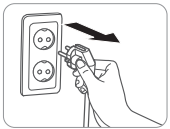 코웨이 비데 BA20-C 전원플러그를 뽑는 모습