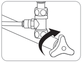 코웨이 비데 BA20-C 원수공급밸브를 잠그는 모습
