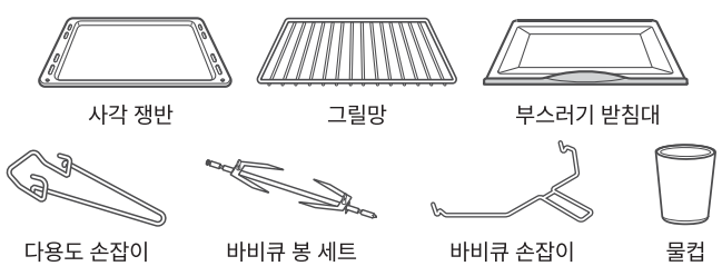 위즈웰 인헨스 오븐 WOP100 구성품 안내 그림