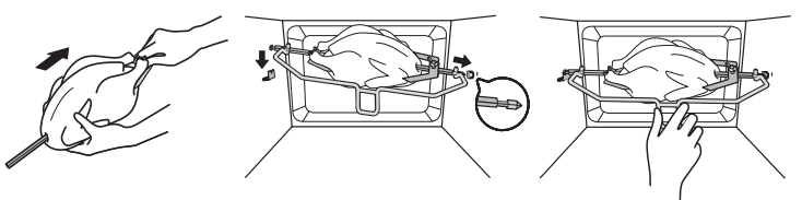 위즈웰 인헨스 오븐 WOP100 바비큐 손잡이 사용 그림
