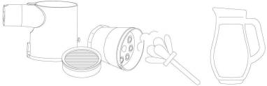 분리된 아이닉 무선청소기 IV10 먼지통과 필터, 청소용 솔 및 세척 방법을 보여주는 이미지
