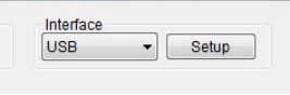 Diagnostic Tool에서 USB 통신 인터페이스를 확인하는 설정 화면