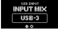 GameHub OLED 화면에서 USB 3 포트를 오디오 믹스 대상으로 선택한 상태