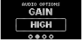 GameHub 최대 출력 레벨을 HIGH로 설정한 Gain 메뉴 화면
