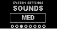 GameHub 시스템 효과음 볼륨을 MED로 설정한 OLED 화면
