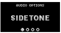 헤드셋 안에서 들리는 자신의 목소리 양을 설정하는 Sidetone 메뉴 화면