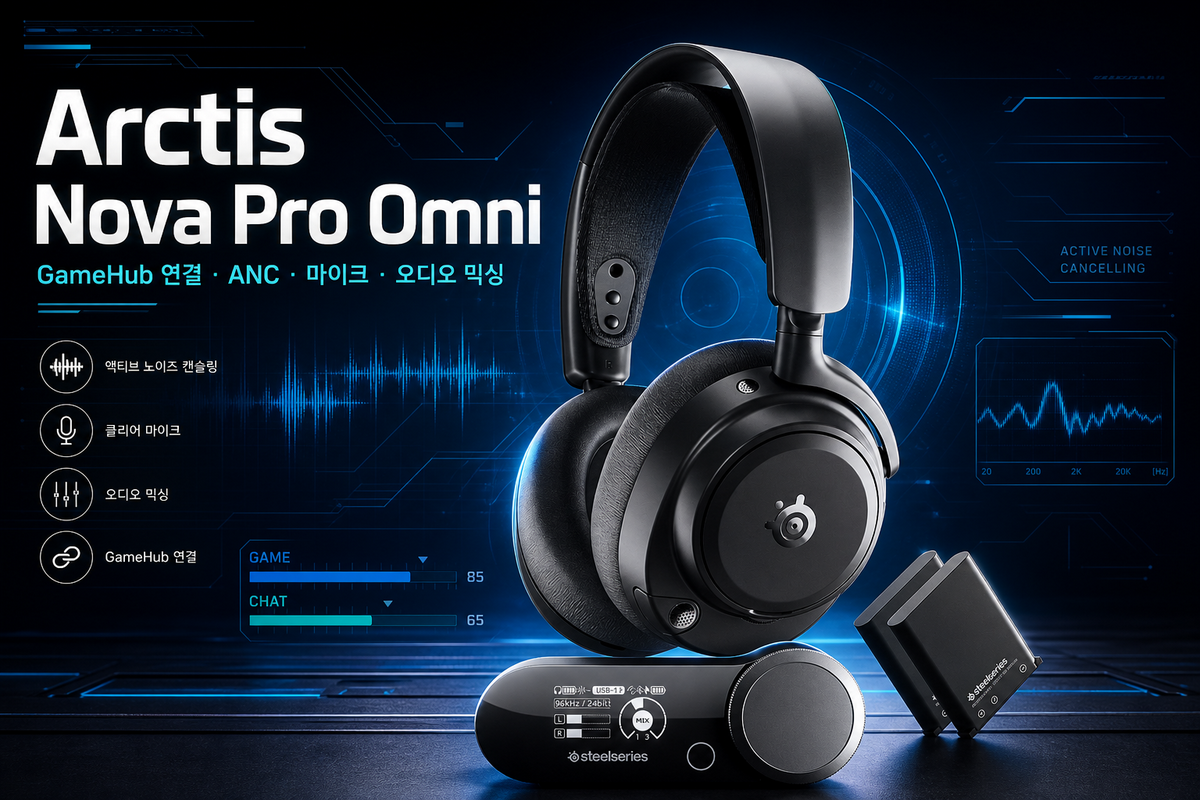스틸시리즈 Arctis Nova Pro Omni 사용법 총정리: GameHub 연결부터 ANC·마이크·오디오 믹싱 설정까지