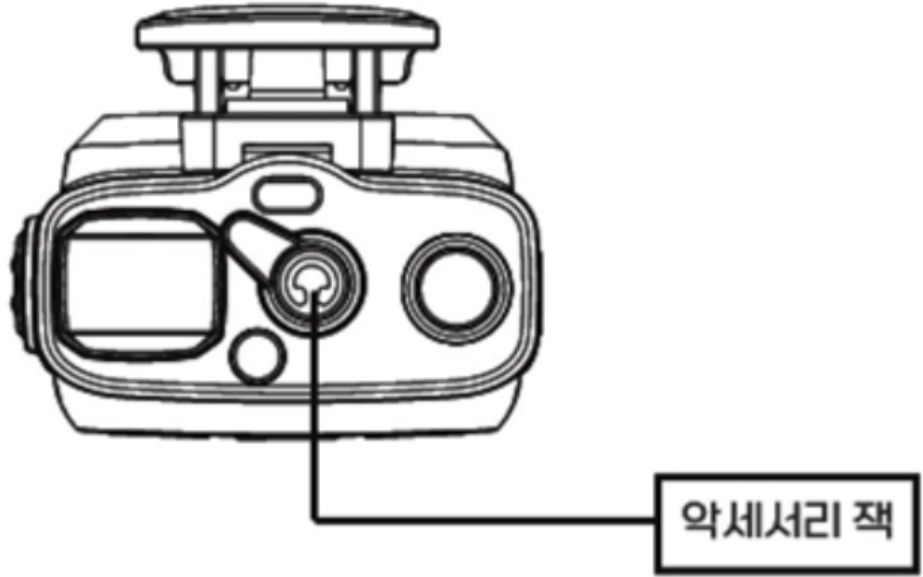 나노N2 무전기 윗면의 액세서리 잭 위치를 보여주는 도면