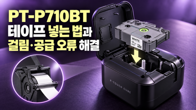 PT-P710BT 테이프 넣는 법과 걸림·공급 오류 해결