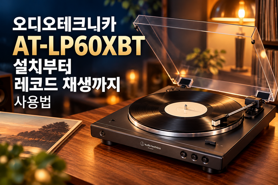 오디오테크니카 AT-LP60XBT 설치부터 레코드 재생까지 사용법