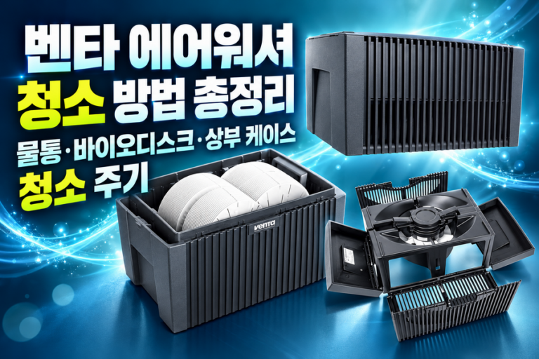 벤타 에어워셔 청소 방법 총정리: 물통·바이오디스크·상부 케이스 청소 주기
