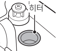 위닉스 WLT 가습기 내부 원형 수조부와 히터 주변을 확대한 안내도